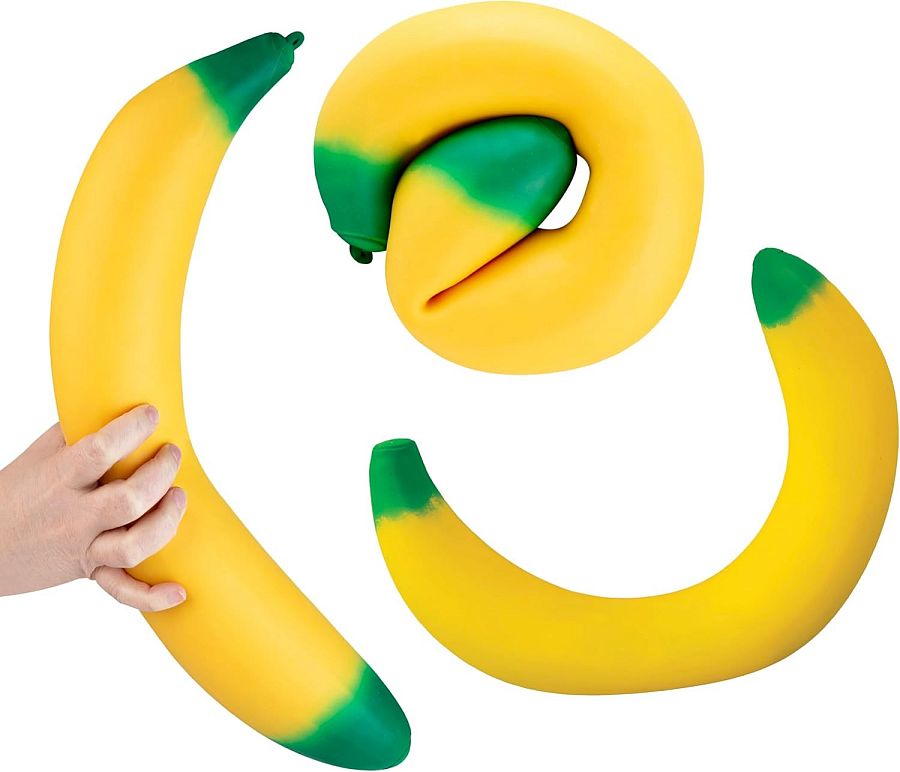 Easy Sqweezy Giant Stretchy Banana 15-Inch Squishy Squeeze Toy