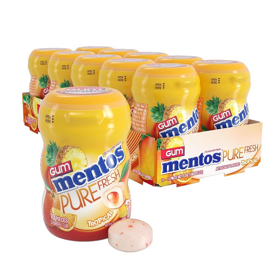 Mentos Pure Fresh NANO Gum Cup Tropical  10 Pack