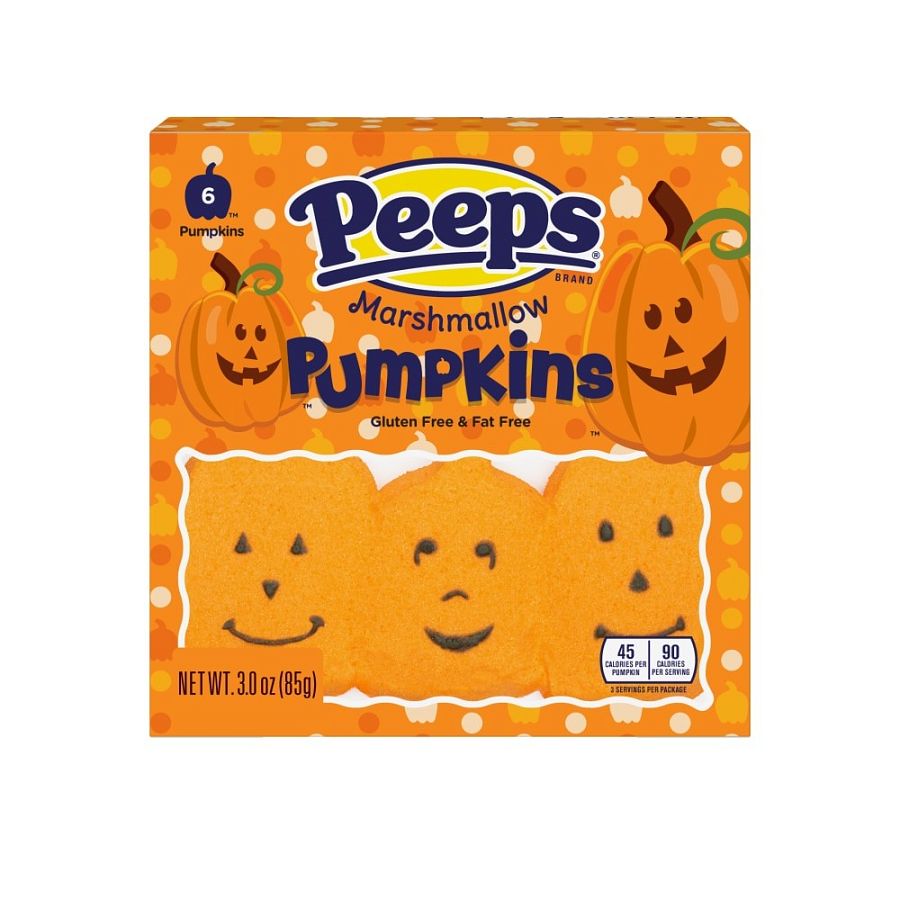 Peeps Halloween Marshmallow Candy PUMPKIN 3oz 12ct