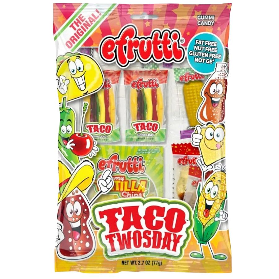 efrutti Gummi Theme Bag Taco Twosday Shelf Tray 2.7oz 12ct