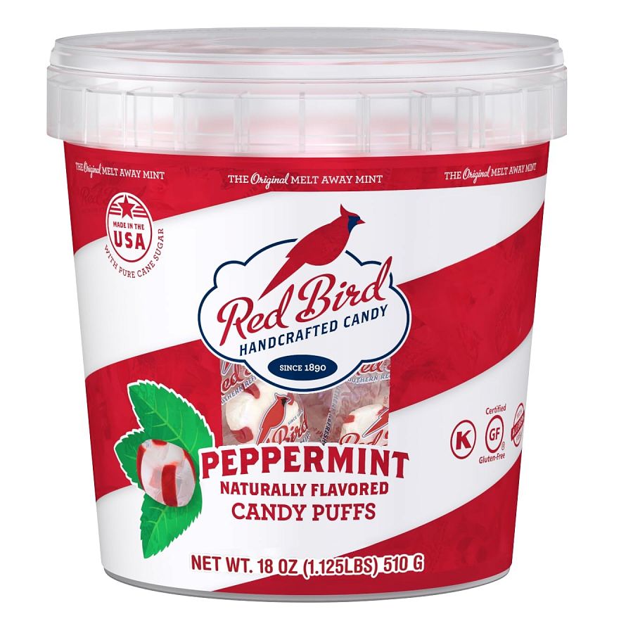 Piedmont Tub Red Bird Peppermint Puffs Mint 18 oz Tub