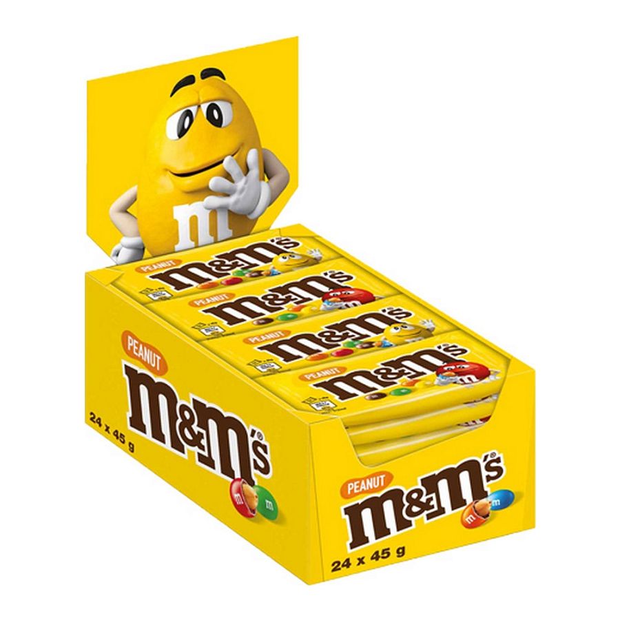 M&M UK Import Peanut Milk Chocolate 45g 24 ct Tray