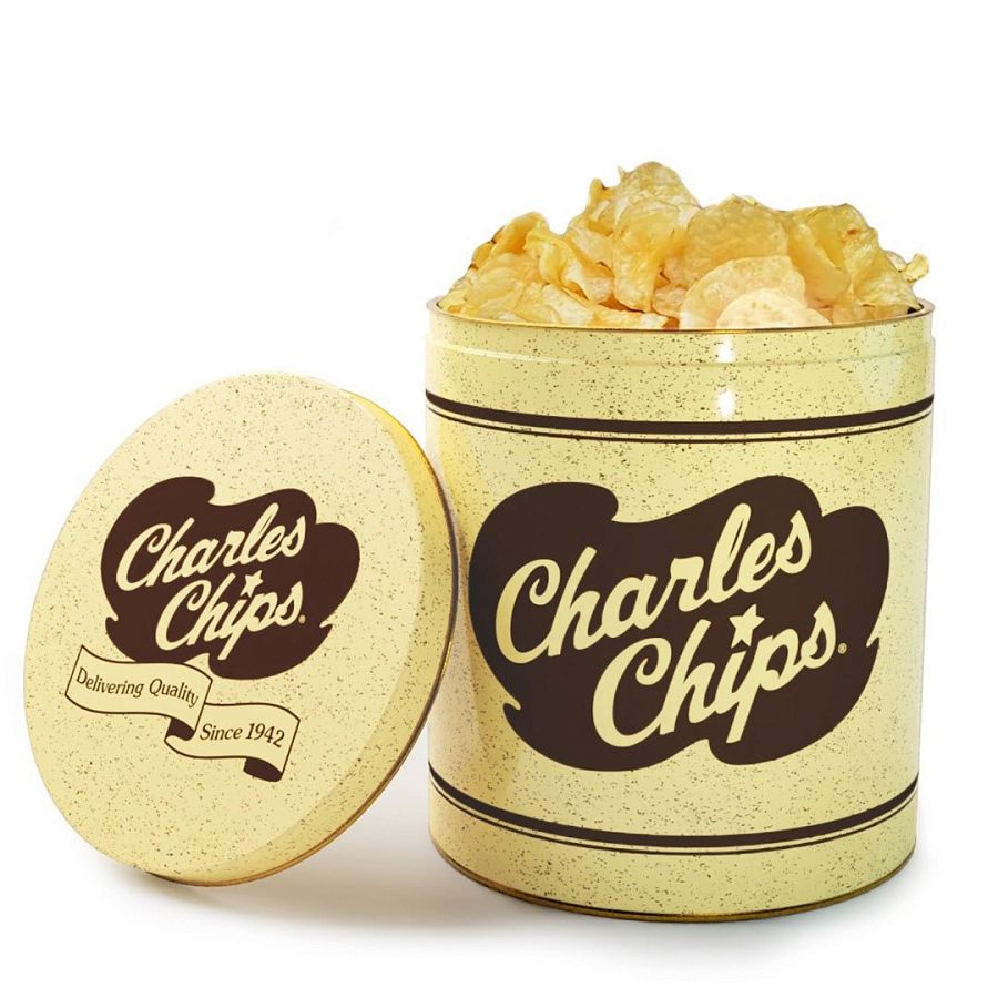 Charles Chips Kettle Potato Chips Original 16 oz Tin