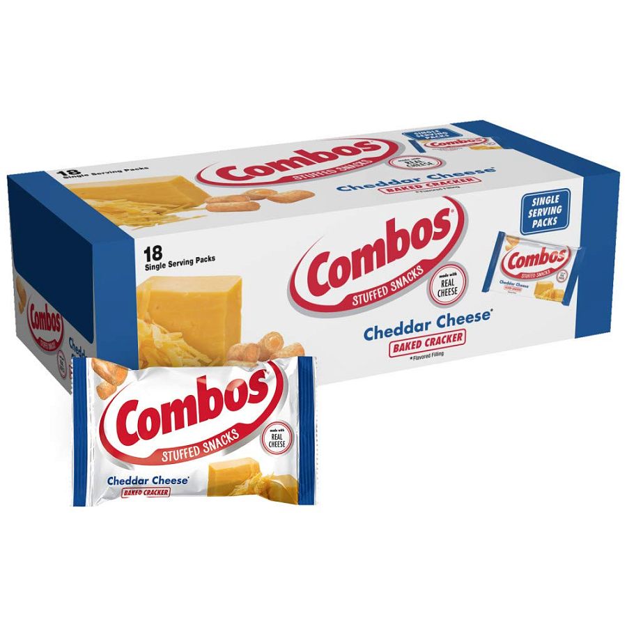 Combos Cheddar Cheese Cracker Snack 1.8 oz 18ct Tray