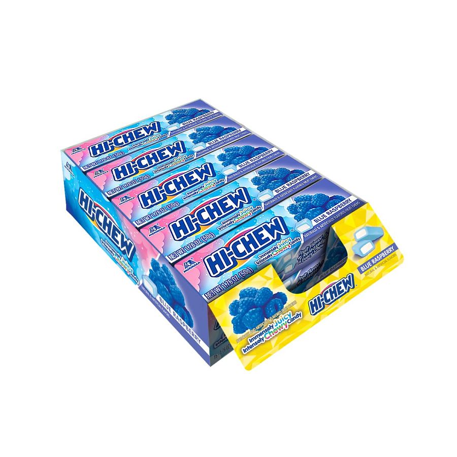 Hi-Chew Blue Raspberry Gum Candy Tray 1.76 oz 15 ct