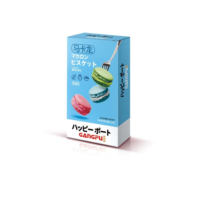 Gangfu Import Strawberry Macaron Biscuit Cookies 1.76oz 12 Pack