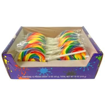 Color Splash Rainbow Tutti Frutti Swirly Pops, 1.5 oz 12ct