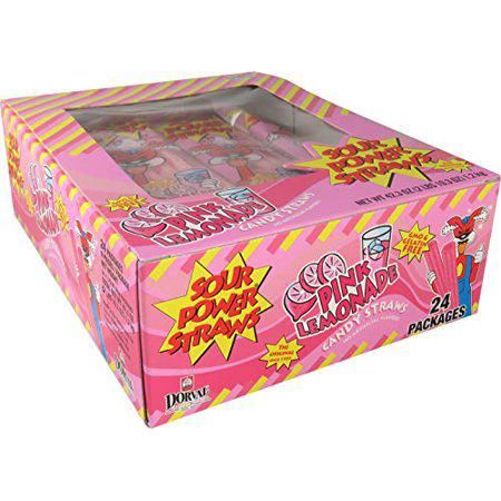Sour Power Straws Pink Lemonade 24 Count 1.75 ounce
