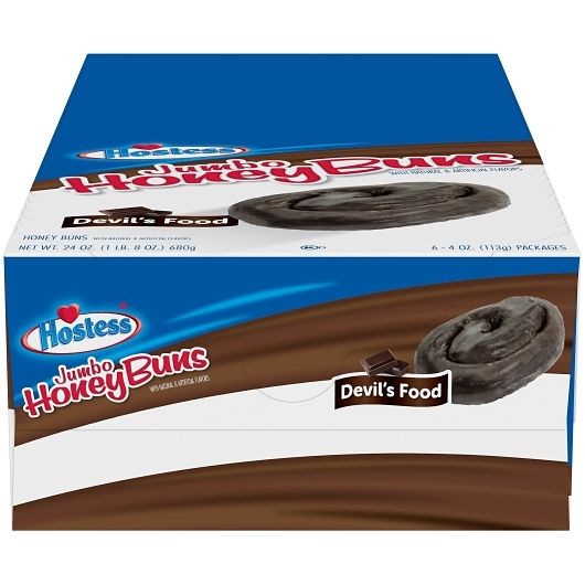 Hostess Devils Chocolate Jumbo Honey Bun 6ct Single Serve