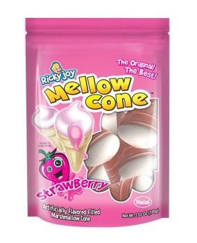 Ricky Joy Marshmallow Mellow Ice Cream Cone Strawberry 3.53 oz 9 Pack