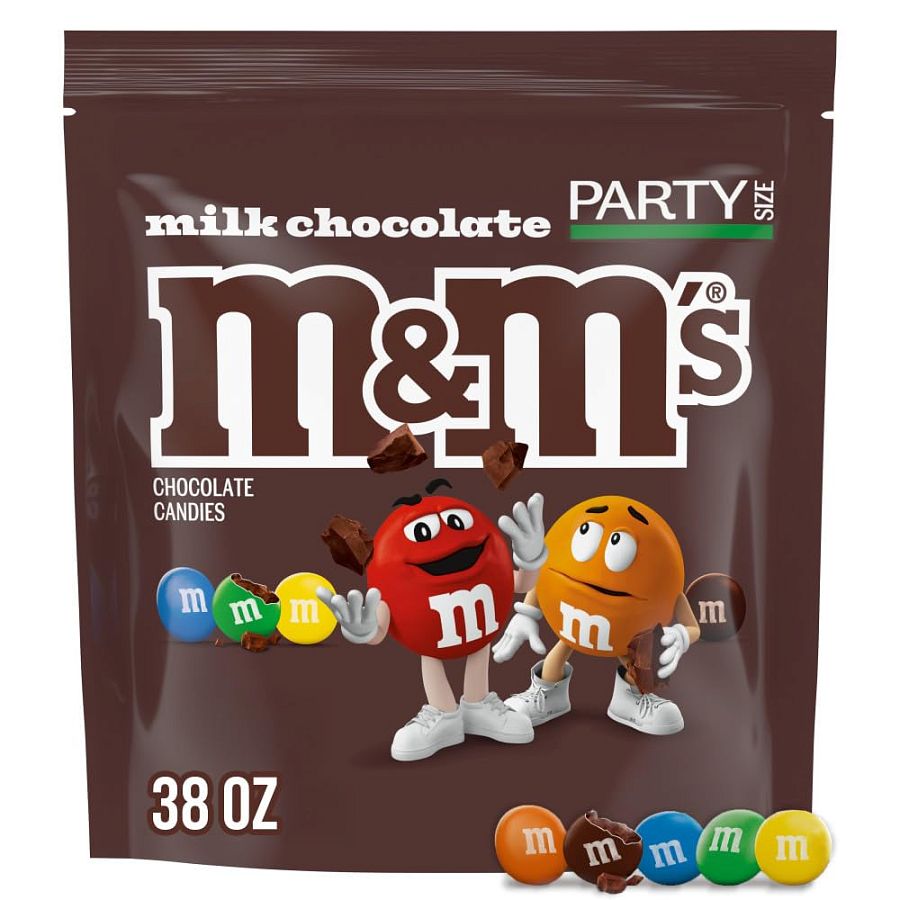 M&M Milk Chocolate Candy Party Size Bag 38 oz