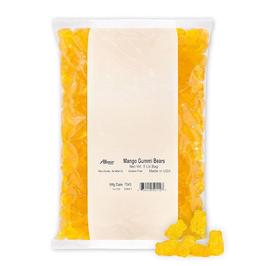 Albanese Mango Gummi Bears 5 Pound Bag Bulk