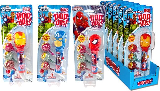 Flix Chupa Chup Avengers Marvel Pop Ups Lollipop 6 ct Tray