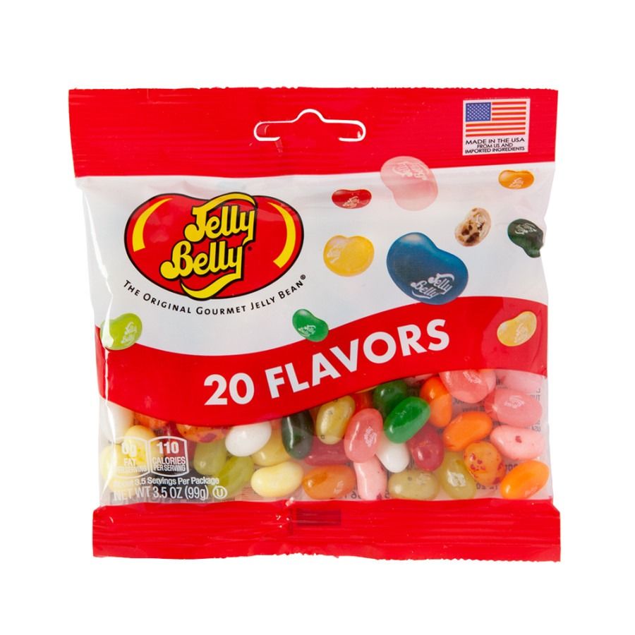 Jelly Belly 20 FLAVOR Jelly Bean Peg Bag 3.5 oz 12 ct (1)