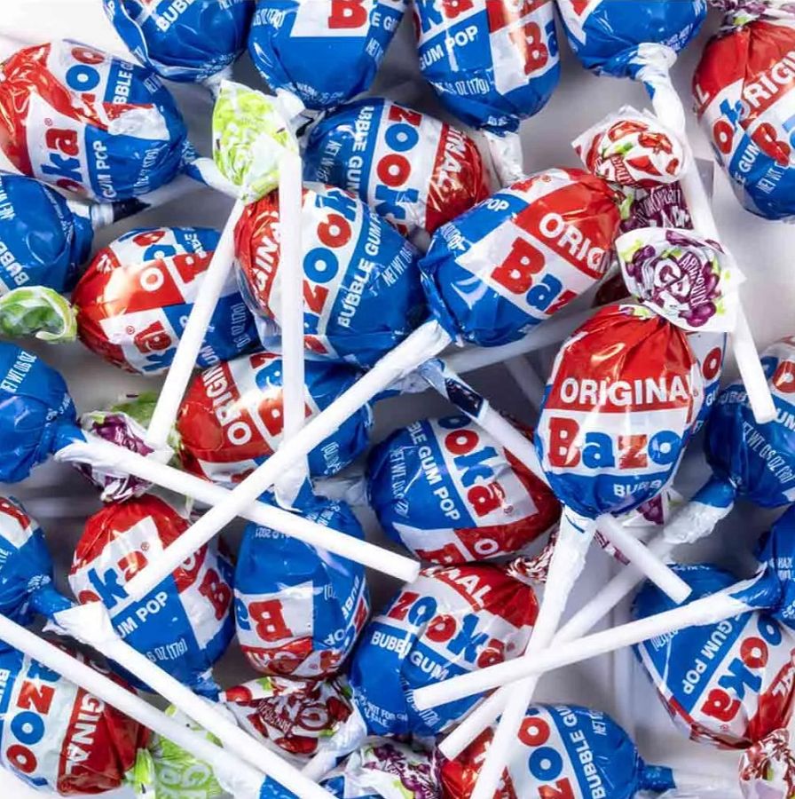 Bazooka Pops Gum Filled Assorted Fruit Lollipops 5 lb