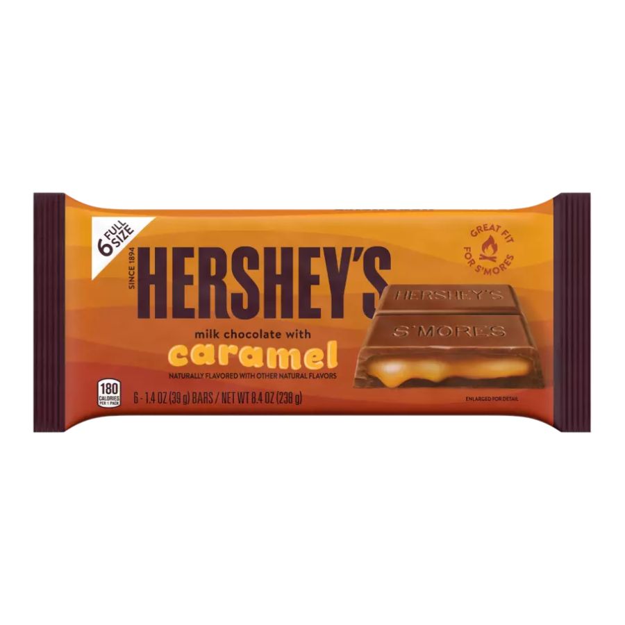 HERSHEY'S Milk Chocolate with Caramel Candy Bars 1.4 oz 6 Pack