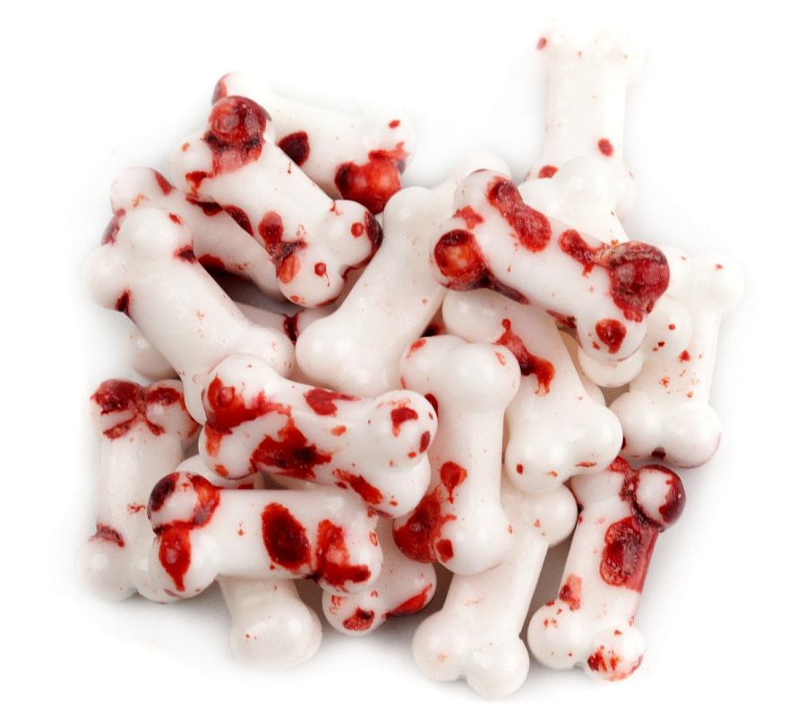 Clever Dextrose Halloween Bloody Bone Candy White Red 2.5 lb