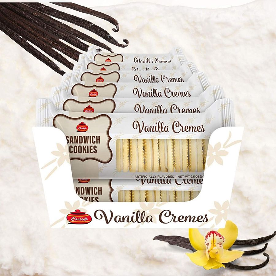 Carleys Vanilla Creme Sandwich Cookies 3.5 oz 12 ct Tray