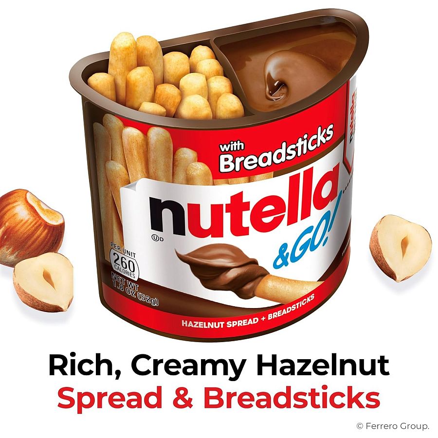 Ferrero Nutella & Go Breadsticks Hazelnut Spread 1.8oz 12 Pack