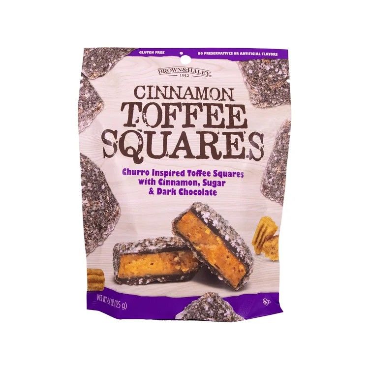 Brown & Haley Dark Chocolate Cinnamon Toffee Churro Squares 4.4 oz 8 Pack