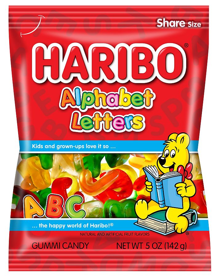 Haribo 5 Oz Alphabet Letters Peg Bag