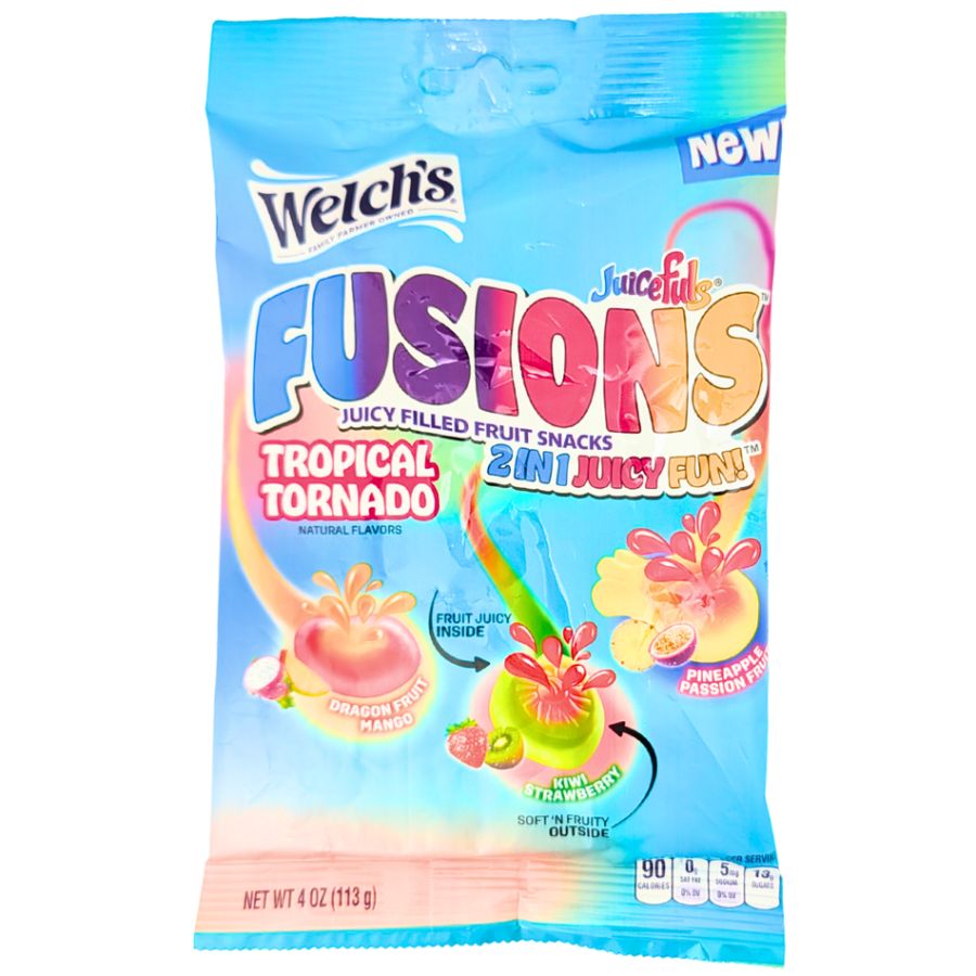 Welch Juiceful Fusions Fruit Snack Tropical Tornado 4oz 12 ct
