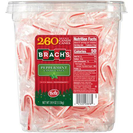 Brachs Mini Peppermint Candy Canes 260 Count Tub