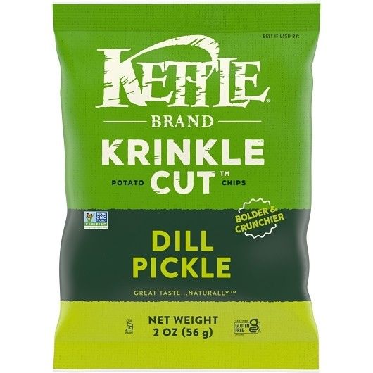 Kettle Brand Potato Chips Krinkle Cut Dill Pickle 2oz 6ct