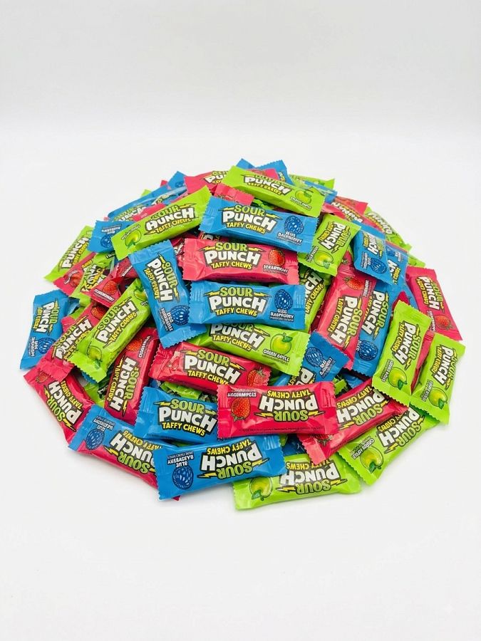 Sour Punch Taffy Chews Candy ASSORTED Bulk 3lb
