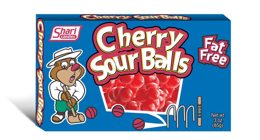 Taste of Nature Shari Cherry Sour Balls Theater Box 3 oz 12 ct