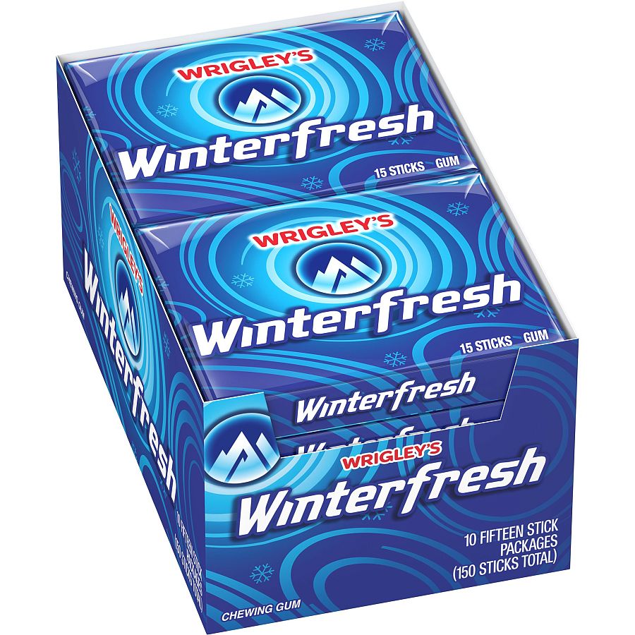 Wrigley's Winterfresh Gum 10 Count 15 Pieces Each Tray