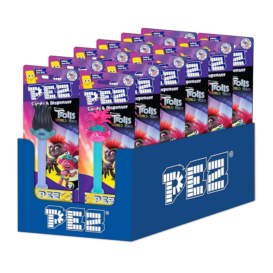 Pez Trolls Candy & Dispenser Assorted Blister Tray 12 ct