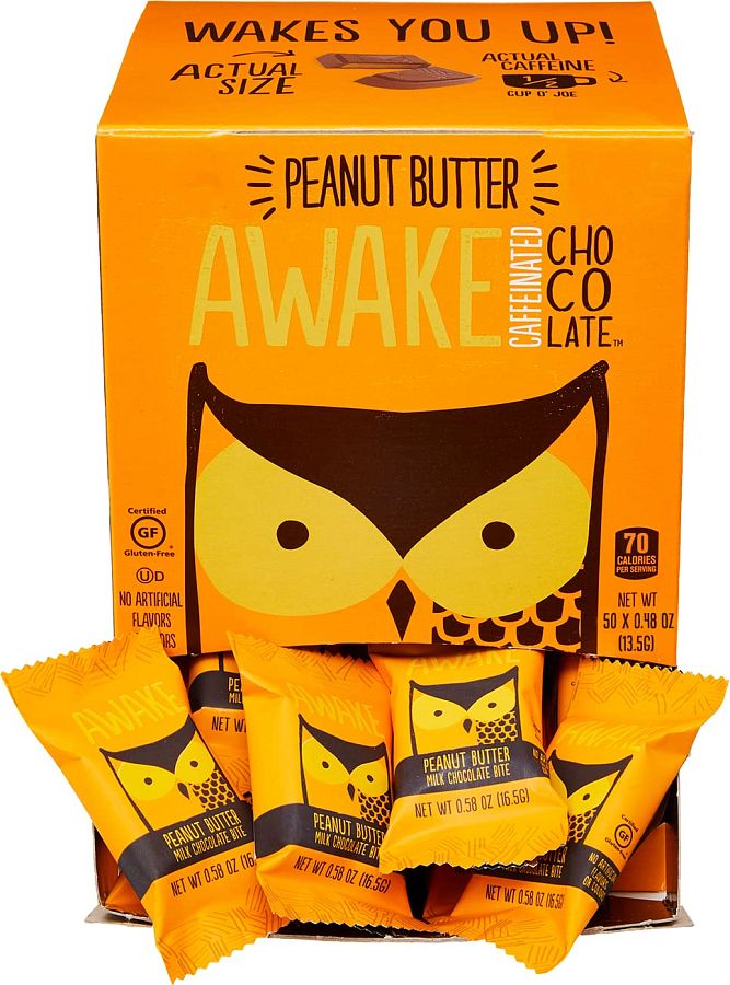 Awake Caffeinated Chocolate Bites Peanut Butter 0.48oz 50ct
