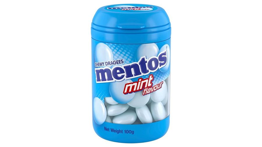 Mentos Korea Import Chewy Dragees Mint 4.23 oz Cup 6ct Tray