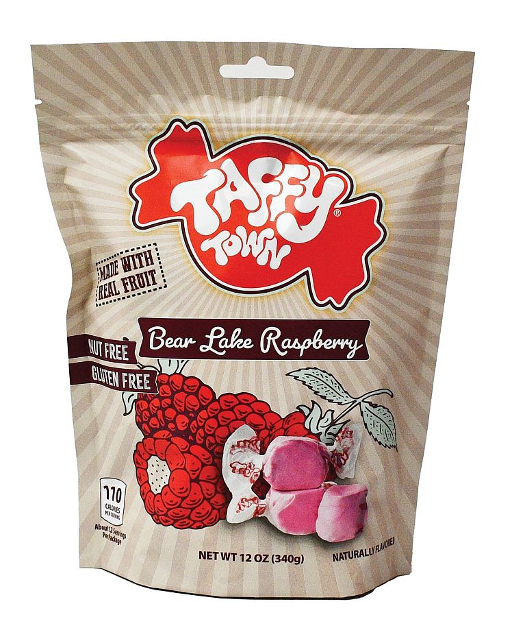 Taffy Town Salt Water Taffy Bear Lake Raspberry Pouch 12oz 8 Pack
