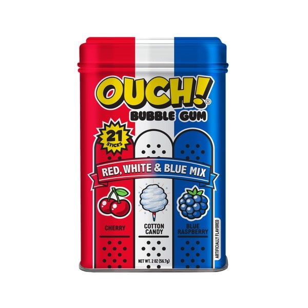 Ouch Bubble Gum Red White Blue Limited Edition 12ct Tray