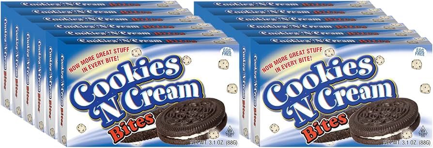 Taste Of Nature 12 Ct 3.1 Oz Cookies Cream Dough Bites Theater Box