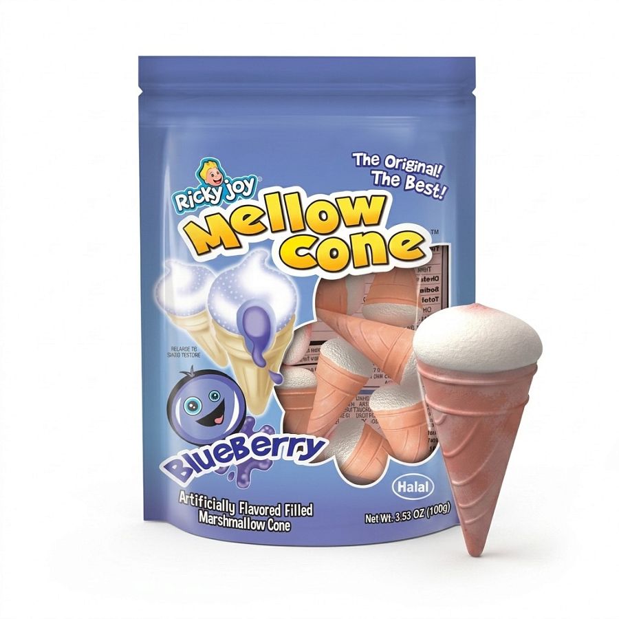 Ricky Joy Marshmallow Mellow Blueberry Cone 3.53 oz 9 Pack