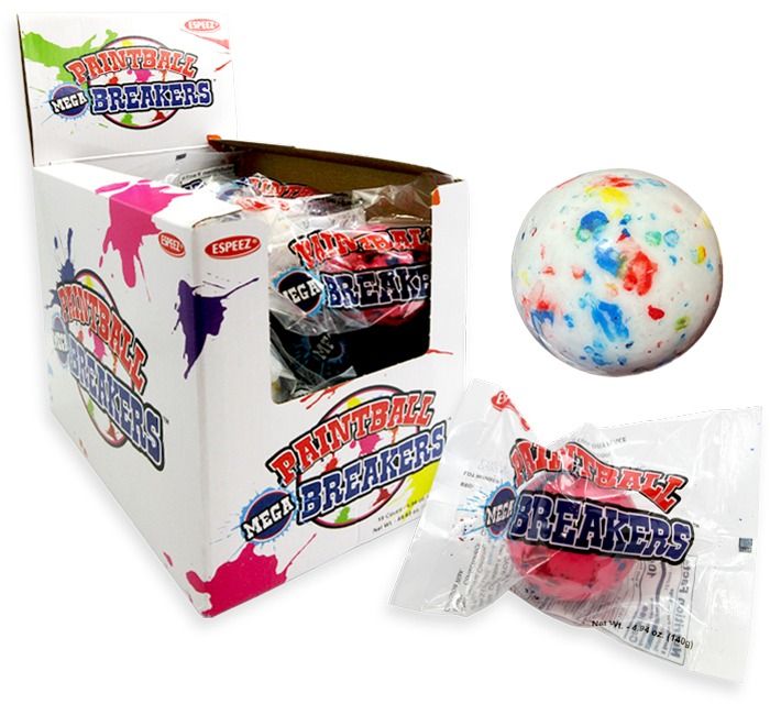 Espeez Mega Paintball BREAKERS Jawbreaker 4.94 oz 18ct Tray Wrapped