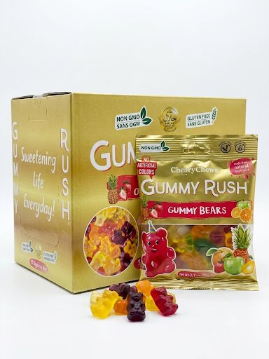 Gummy Rush Assorted Bears Gummy Candy 3.17oz 12ct Tray