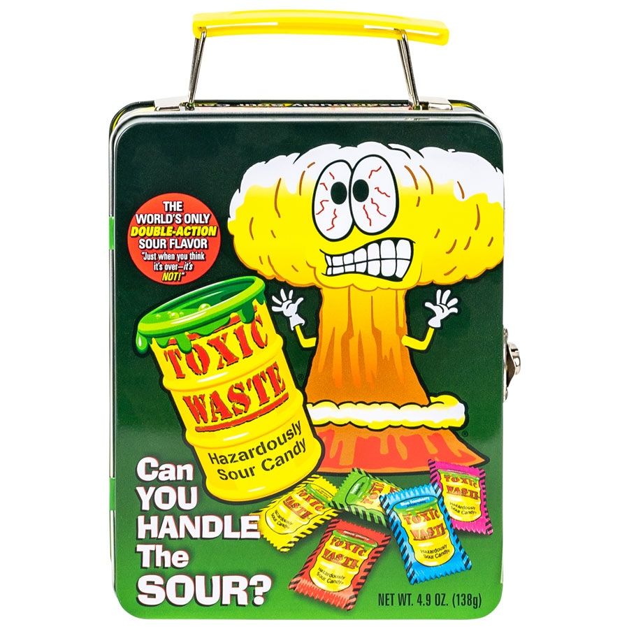 Toxic Waste Mega Lunch Box Tin Filled Candy 4.9 oz