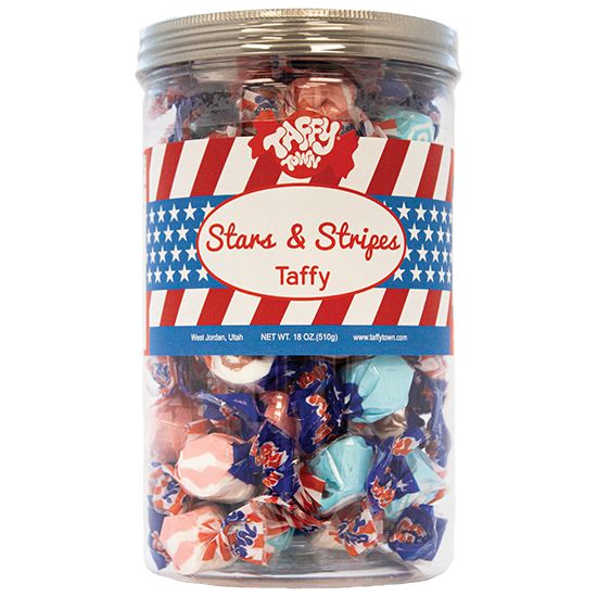 Taffy Town Stars & Stripes Summer Salt Water Taffy Jar 18oz