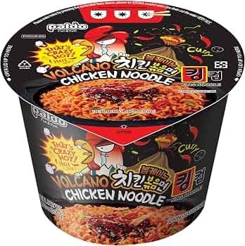 Paldo  Volcano Super Spicy Chicken Noodle Soup Ramen Cup 37oz 6 pack