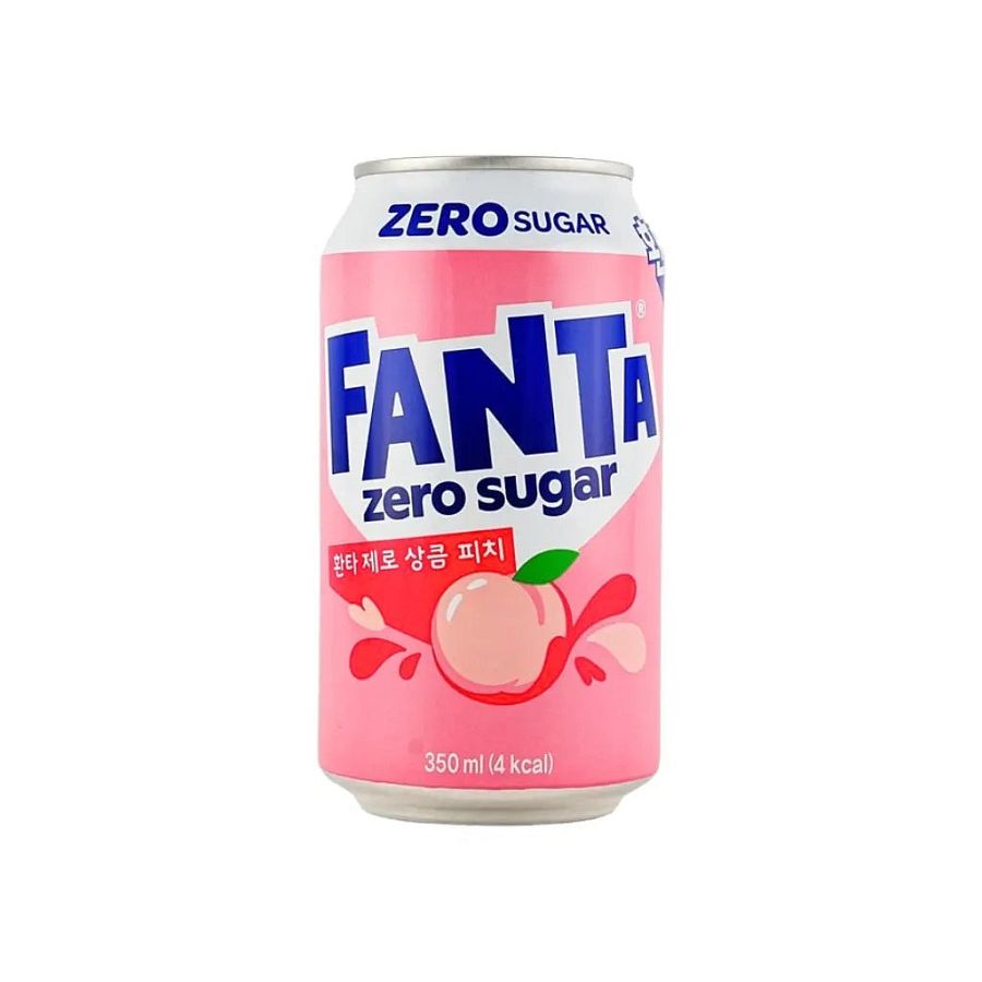 Fanta Korea Zero Sugar Peach Soda Can 350ml 12 Pack