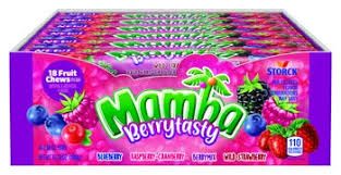 Mamba Berry Tasty Fruit Chews 24 Count 2.80 ounce 18 Sticks