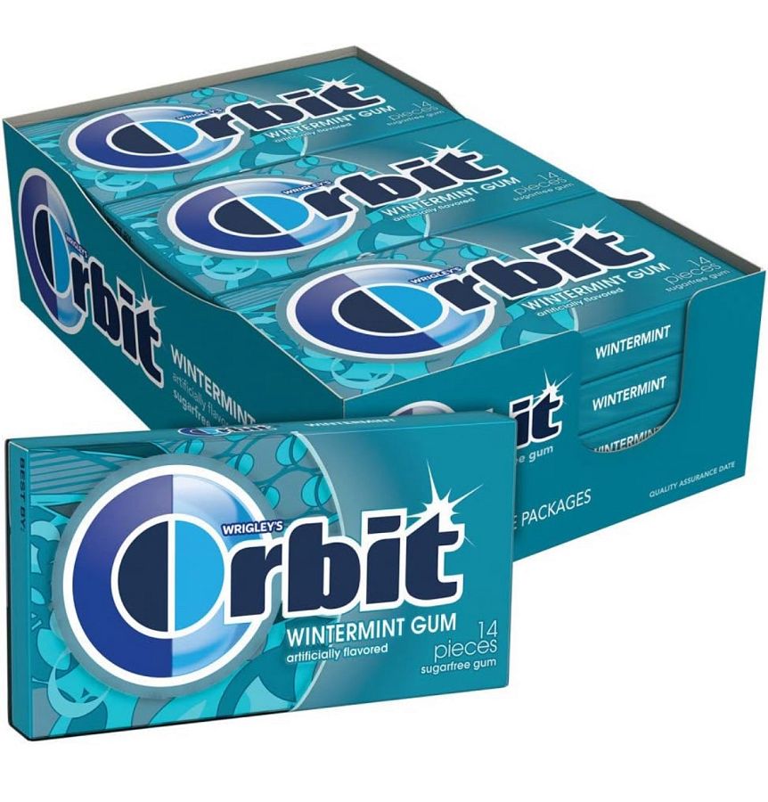 Orbit Wintermint Sugar Free Chewing Gum 12 Count 14 Piece Package