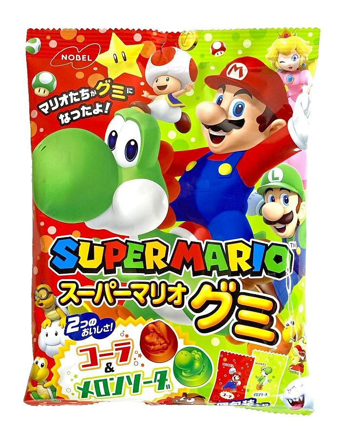 Nobel Japan Super Mario Gummy Cola Melon Soda 3oz 10ct