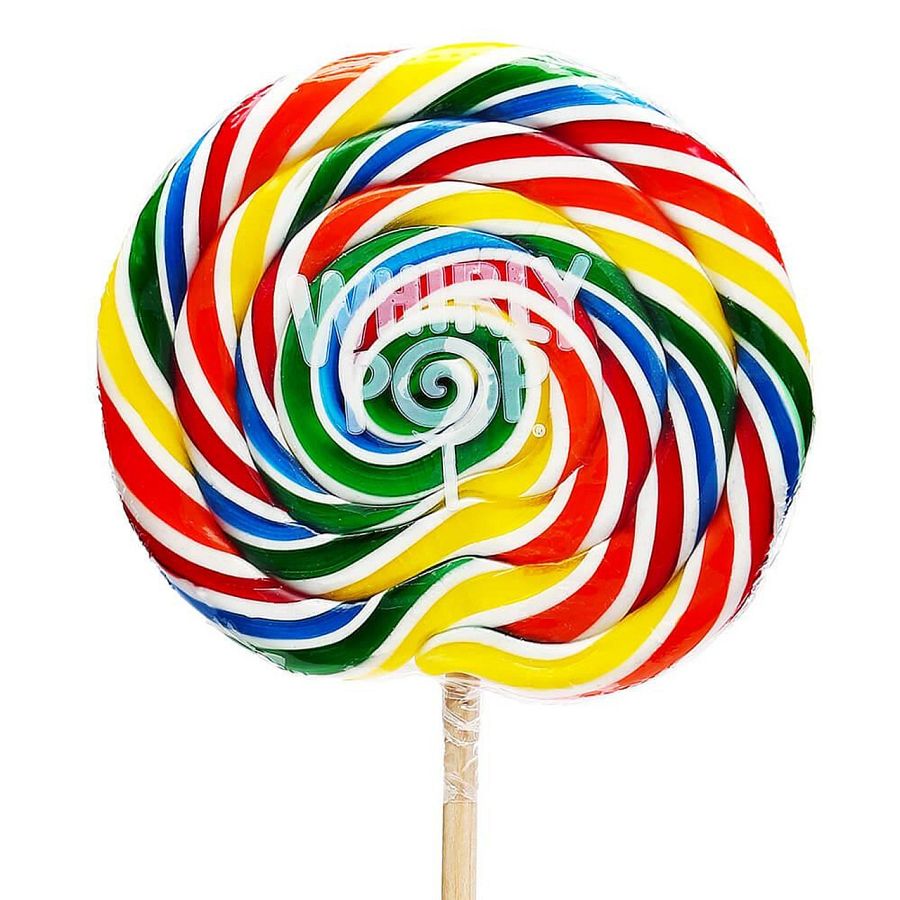 Whirly Pop GIANT Lollipop 6.5" x 17" Rainbow 10 oz 6 ct