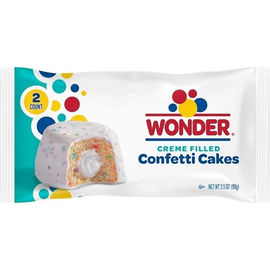 Wonder Confetti Birthday Cream Filled Cake 3.5 oz 6 ct Single Serve