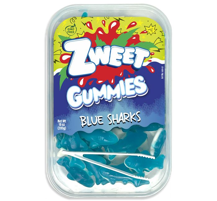Zweet Gummy Blue Sharks 3.75lb Total  Kosher Parve